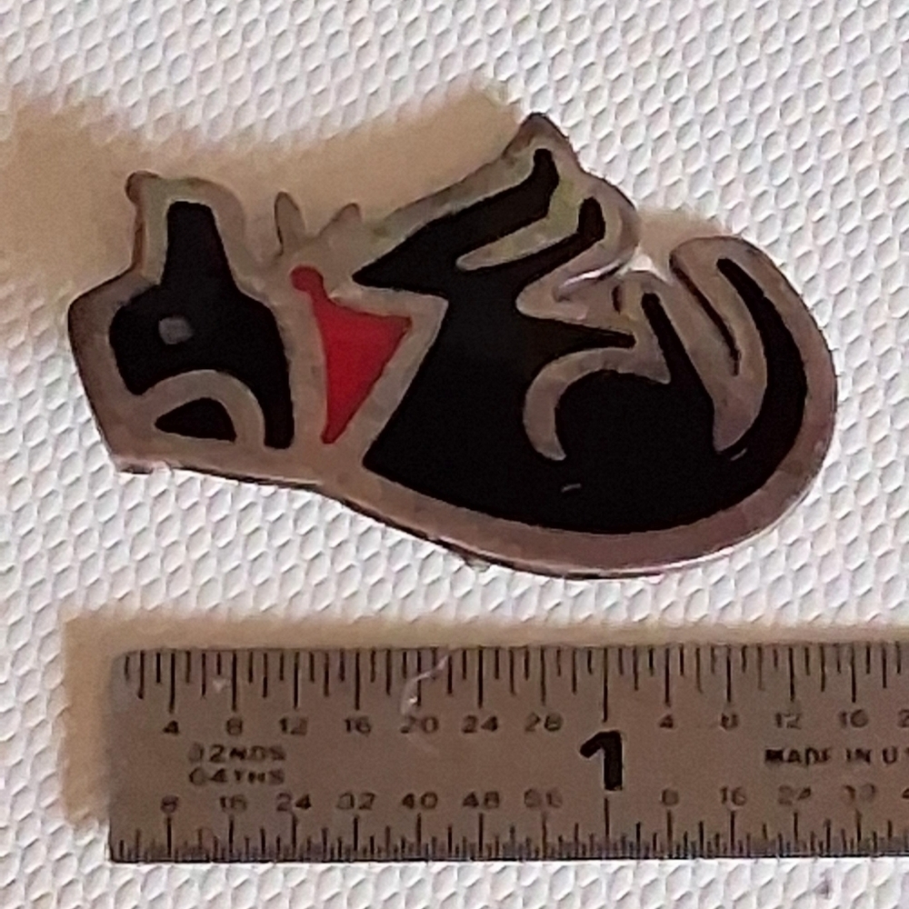 * Vintage Anne Harvey Mexico 925 Black Dog Pin Brooch - Picture 2 of 4